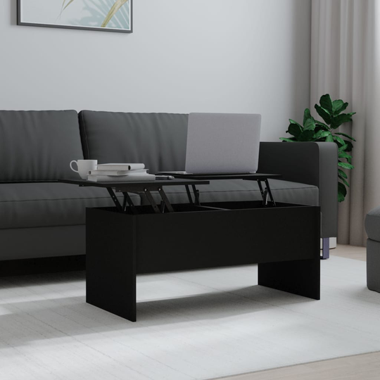 vidaXL Sohvapöytä musta 102x50,5x46,5 cm tekninen puu