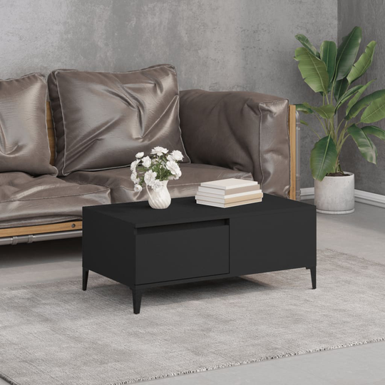 vidaXL Sohvapöytä musta 90x50x36,5 cm tekninen puu