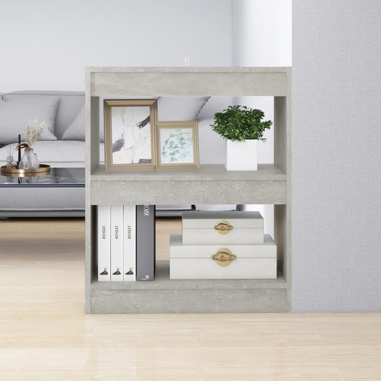 vidaXL Kirjahylly/tilanjakaja betoninharmaa 60x30x72 cm