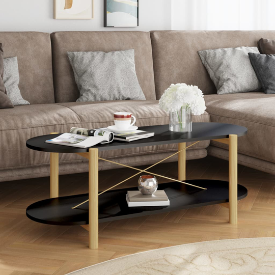 vidaXL Sohvapöytä musta 110x48x40 cm tekninen puu