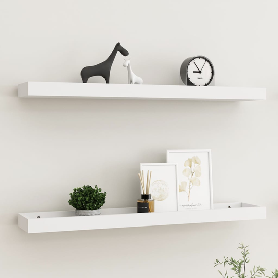 vidaXL Loggia seinähyllyt 2 kpl valkoinen 80x15x4 cm MDF