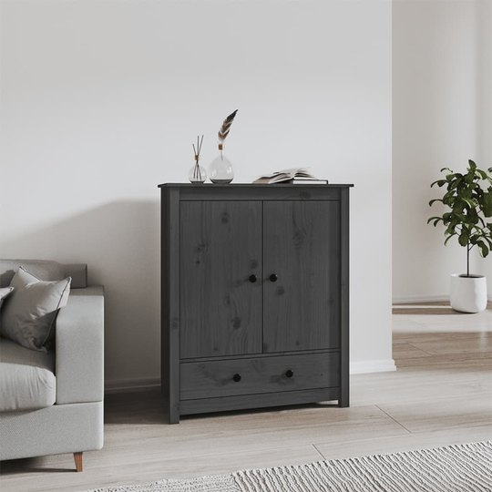 vidaXL Kaappi harmaa 83x41,5x100 cm täysi mänty