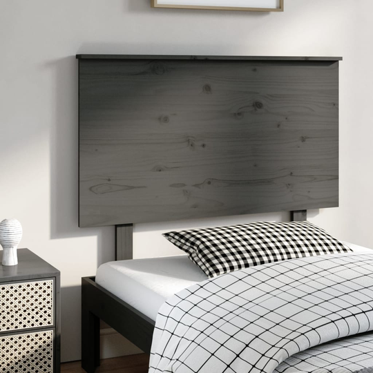 vidaXL Sängynpääty harmaa 94x6x82,5 cm täysi mänty