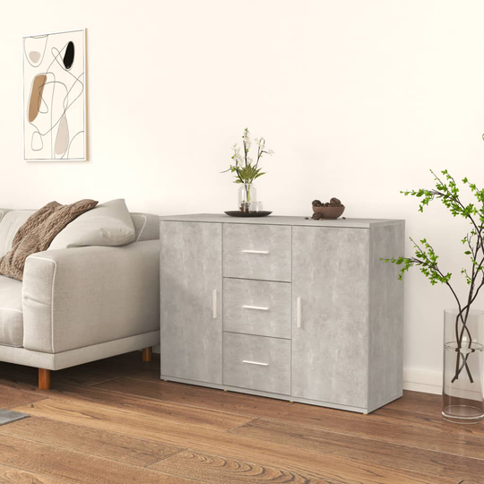 vidaXL Senkki betoninharmaa 91x29,5x65 cm tekninen puu