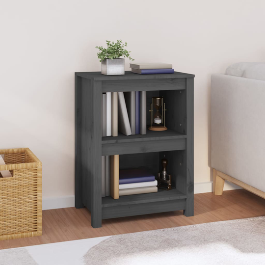 vidaXL Kirjahylly harmaa 50x35x68 cm täysi mänty