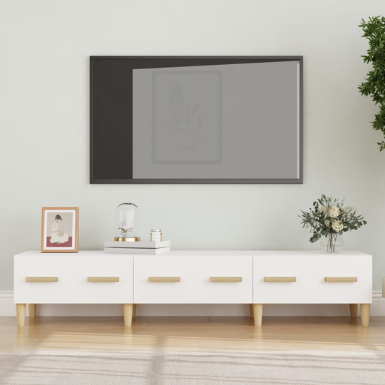 vidaXL TV-taso valkoinen 150x34,5x30 cm tekninen puu