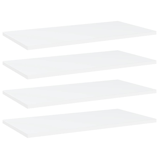 vidaXL Kirjahyllytasot 4 kpl valkoinen 60x30x1,5 cm lastulevy