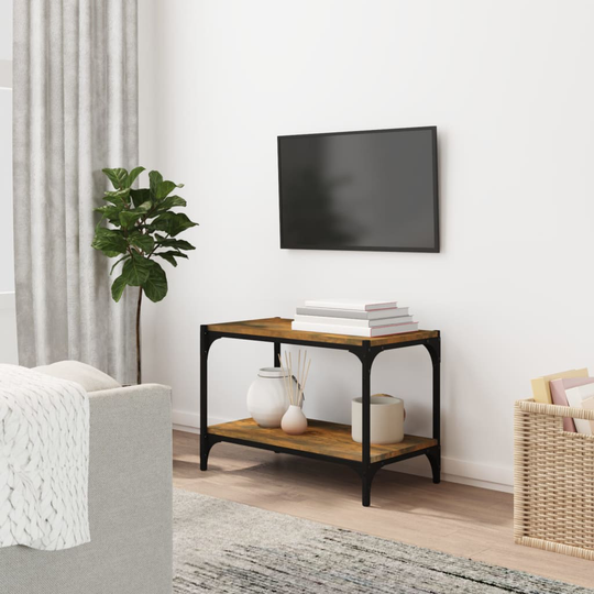 vidaXL TV-taso savutammi 60x33x41 cm tekninen puu ja teräs