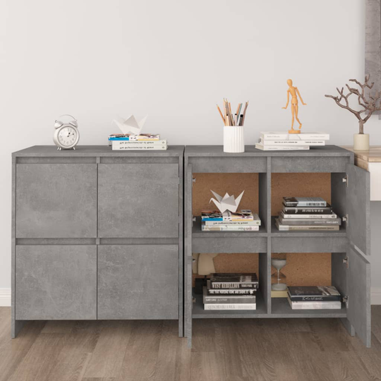 vidaXL Senkit 2 kpl betoninharmaa 70x41x75 cm lastulevy