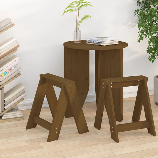 vidaXL Jakkarat 2 kpl hunajanruskea 40x40x45 cm täysi mänty