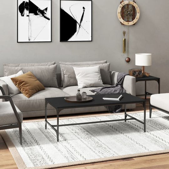 vidaXL Sohvapöytä musta 100x50x35 cm tekninen puu