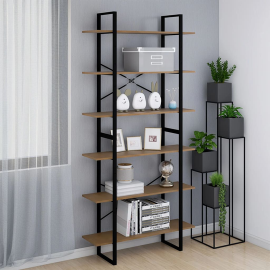 vidaXL Korkea kaappi ruskea 100x30x210 cm täysi mänty