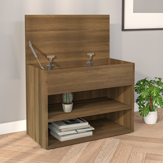 vidaXL Kenkäpenkki ruskea tammi 60x30x45 cm tekninen puu