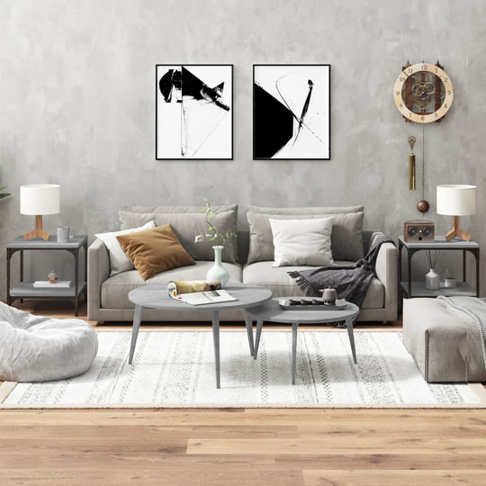 vidaXL Sivupöydät 2 kpl harmaa Sonoma 40x40x40 cm tekninen puu