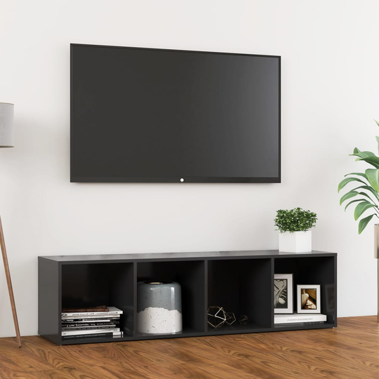 vidaXL TV-taso harmaa 142,5x35x36,5 cm lastulevy