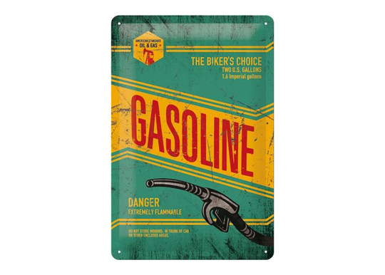 Retro metallitaulu Gasoline 20x30 cm