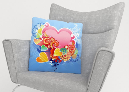 Koristetyynyliina PINK HEART 45x45 cm