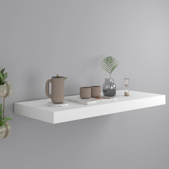 vidaXL Kelluva seinähylly valkoinen 60x23,5x3,8 cm MDF