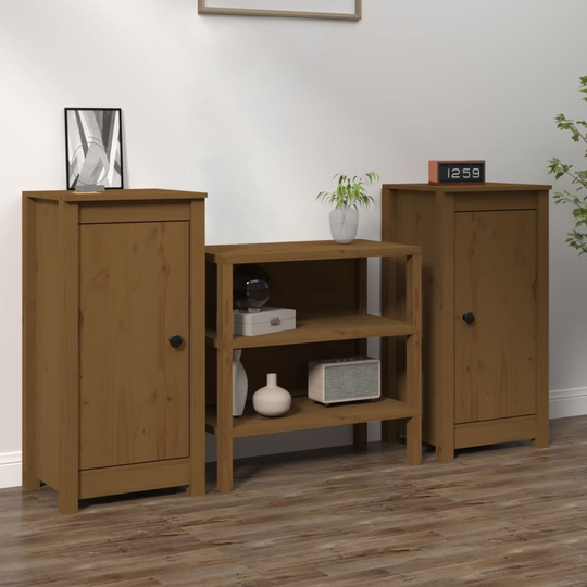 vidaXL Senkit 2 kpl hunajanruskea 40x35x80 cm täysi mänty