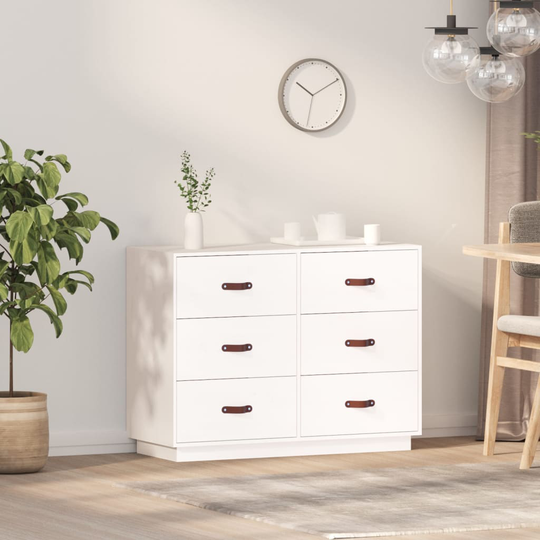 vidaXL Senkki valkoinen 100x40x75 cm täysi mänty