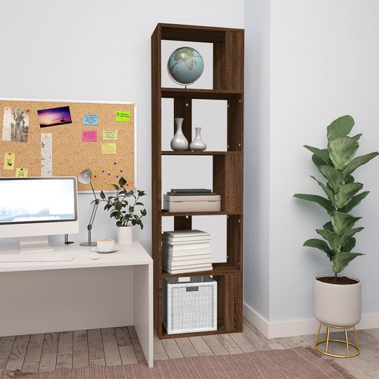 vidaXL Kirjahylly ruskea tammi 45x24x160 cm tekninen puu