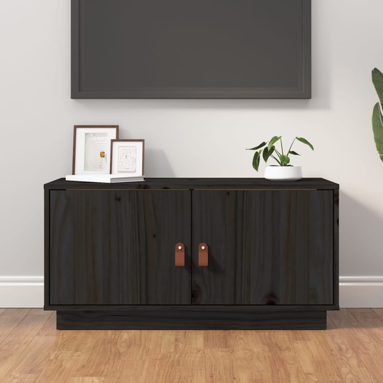 vidaXL TV-taso musta 80x34x40 cm täysi mänty