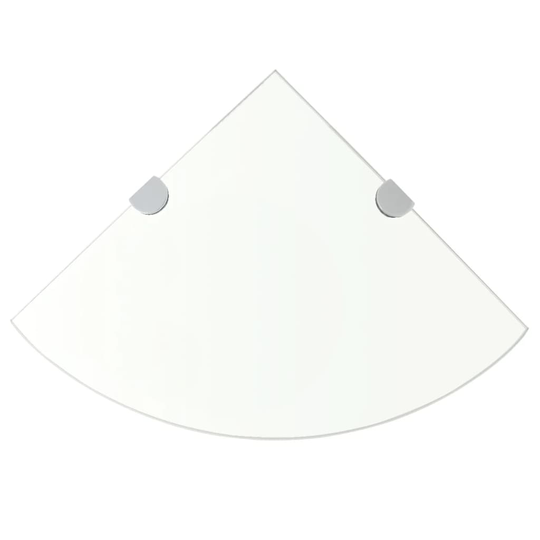 vidaXL Kulmahylly Kromisilla Kiinnikkeillä Kirkas Lasi 25x25 cm