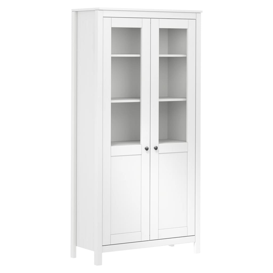 vidaXL Vitriini Hill valkoinen 85x37x170,5 cm täysi mänty