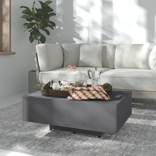 vidaXL Sohvapöytä harmaa 85x55x31 cm lastulevy