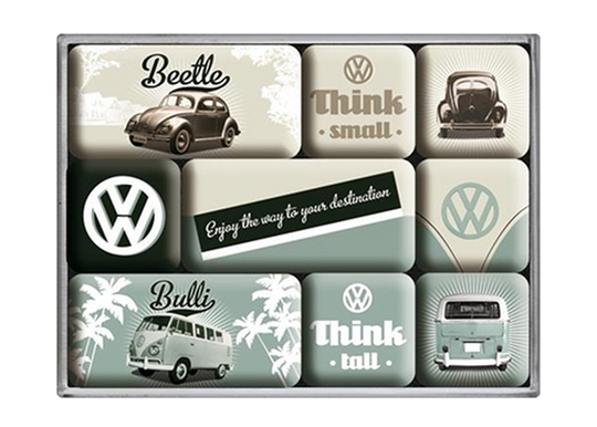 Retro magneetit VW Beetle&Bulli, 9 kpl