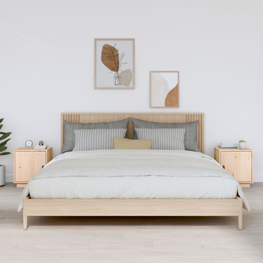 vidaXL Yöpöydät 2 kpl 40x34x45 cm täysi mänty