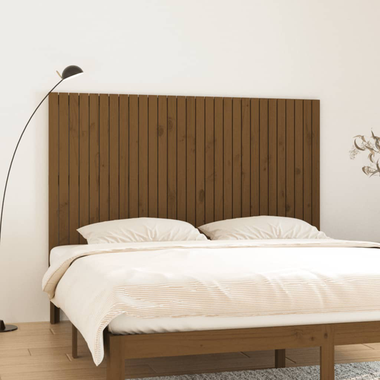 vidaXL Sängynpääty seinälle hunajanruskea 185x3x110 cm täysi mänty