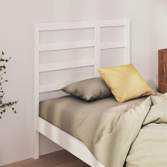vidaXL Sängynpääty valkoinen 81x4x104 cm täysi mänty