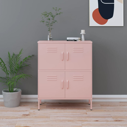 vidaXL Varastokaappi pinkki 80x35x101,5 cm teräs