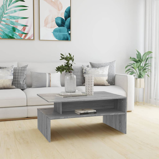 vidaXL Sohvapöytä harmaa Sonoma 90x60x42,5 cm tekninen puu