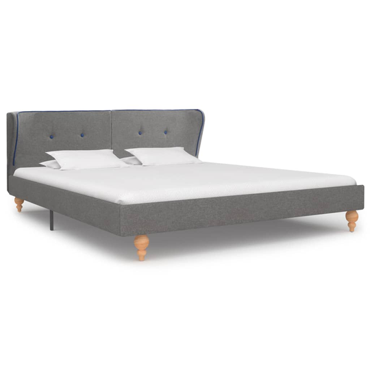280703 vidaXL Bed Frame Light Grey Fabric 150x200 cm (UK/NO/IE/FI/DE/FR/NL only)