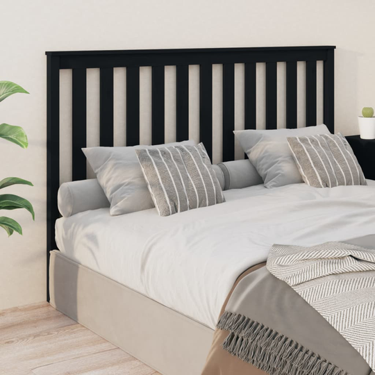 vidaXL Sängynpääty musta 166x6x101 cm täysi mänty