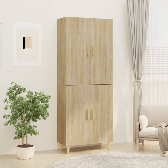 vidaXL Kaappi Sonoma-tammi 70x34x180 cm tekninen puu