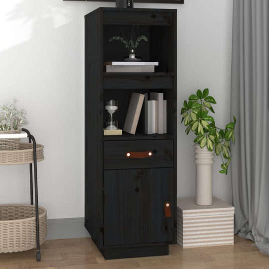 vidaXL Kaappi musta 34x40x108,5 cm täysi mänty
