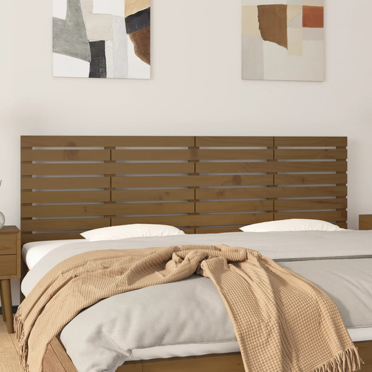 vidaXL Sängynpääty seinälle hunajanruskea 166x3x63 cm täysi mänty