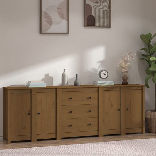 vidaXL Senkki hunajanruskea 230x35x80 cm täysi mänty