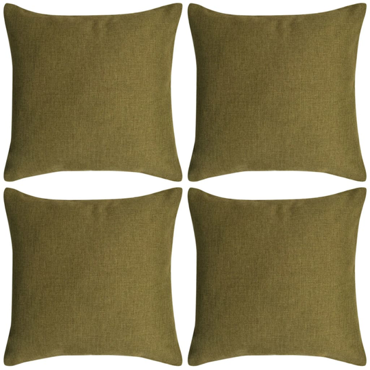 vidaXL Tyynynpäällinen Pellavatyylinen Vihreä 4kpl 50 x 50 cm