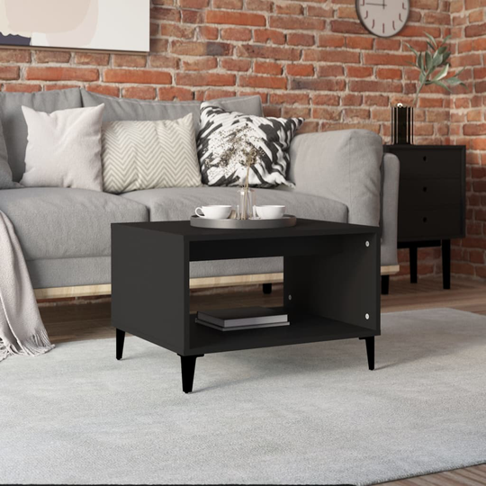 vidaXL Sohvapöytä musta 60x50x40 cm tekninen puu