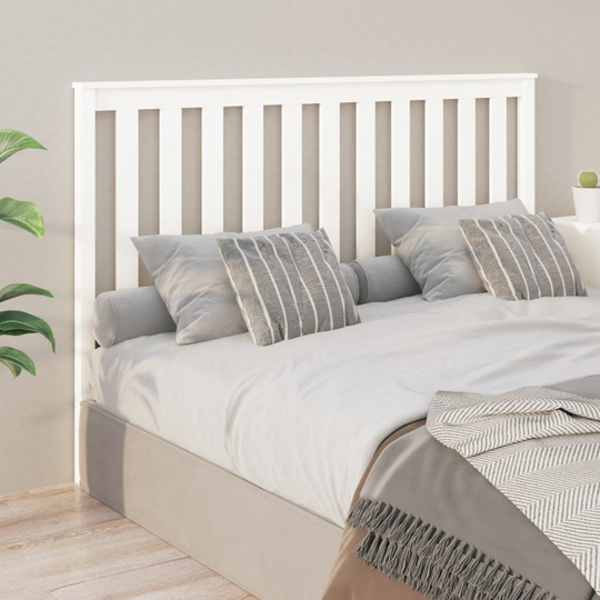 vidaXL Sängynpääty valkoinen 156x6x101 cm täysi mänty