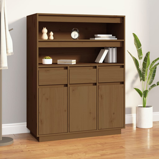 vidaXL Kaappi hunajanruskea 89x40x116,5 cm täysi mänty