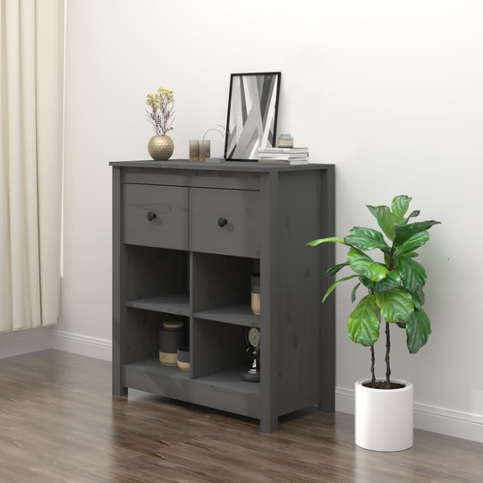 vidaXL Senkki harmaa 70x35x80 cm täysi mänty