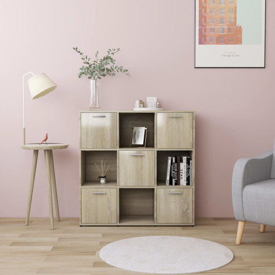 vidaXL Kirjahylly Sonoma-tammi 90x30x90 cm lastulevy