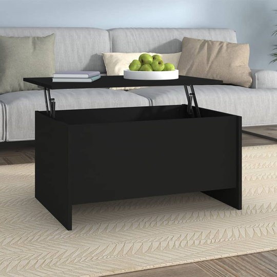 vidaXL Sohvapöytä musta 80x55,5x41,5 cm tekninen puu
