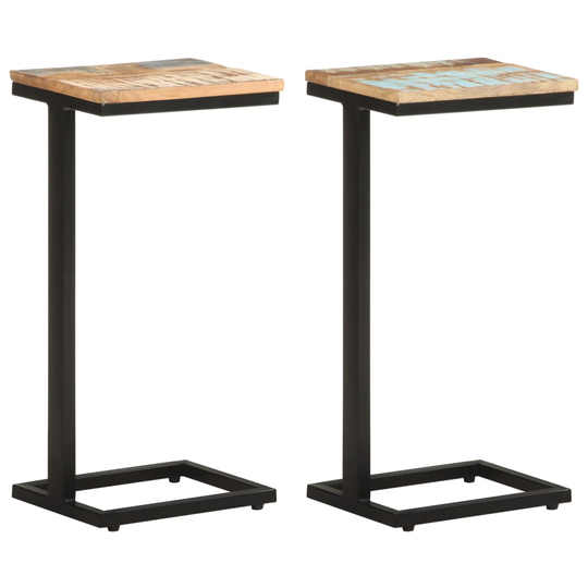 vidaXL Sivupöydät 2 kpl 31,5x24,5x64,5 cm kierrätetty täyspuu