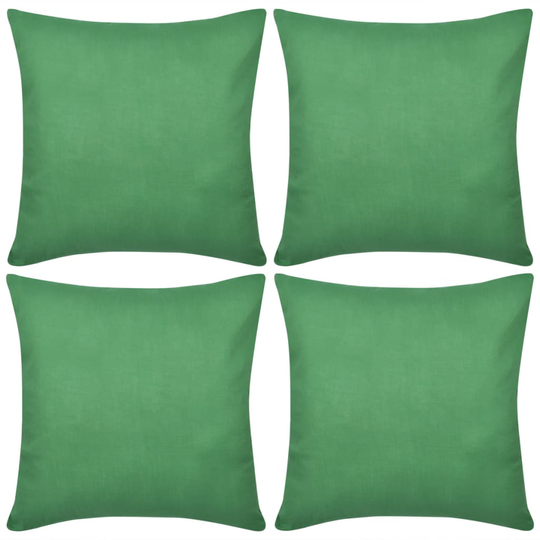 Vihreä tyynynpäällinen 4 kpl Puuvilla 80 x 80 cm